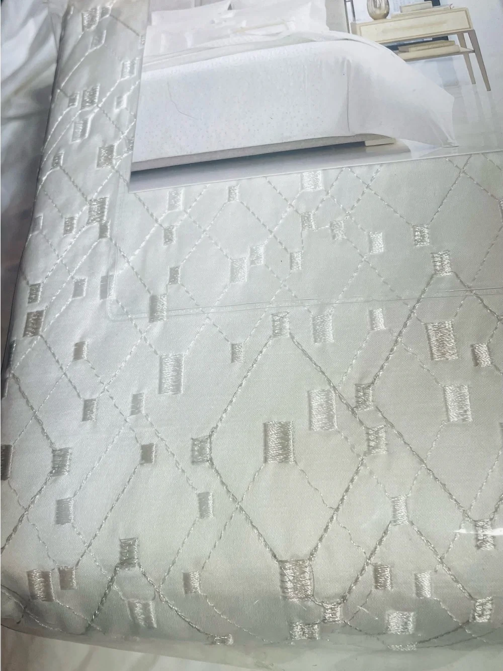 Hotel Collection White Embroidered Duvet Cover Set